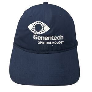 Genentech Ophthalmology Strapback Baseball Cap Blue One Size Embroidered Elevate